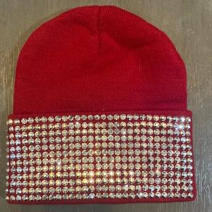 Maroon Beanie with Rhinestones